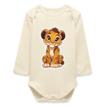 Lion - Baby Organic Long-Sleeved Bodysuit - soft Ecru - Front