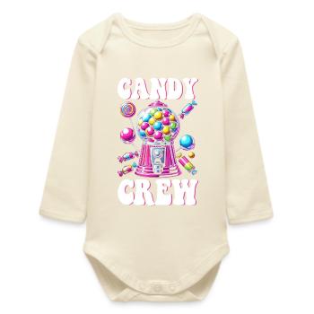 Candy Crew Decoration Candy Lover Sweet Tooth - Baby Organic Long-Sleeved Bodysuit - soft Ecru - Front
