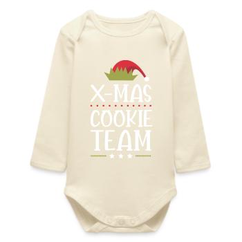 X-Mas Cookies Team - Baby Organic Long-Sleeved Bodysuit - soft Ecru - Front