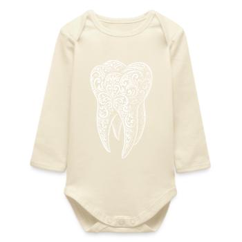 Dent ornement - Body bébé manches longues biologique - écru doux - Devant