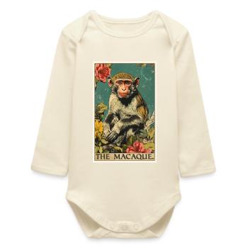 Macaque Macaque - Baby Organic Long-Sleeved Bodysuit - soft Ecru - Front