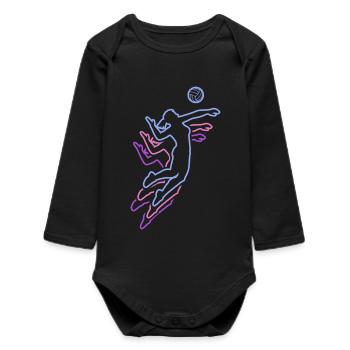 Volleyball Mädchen Volleyballerin Beachvolleyball - Baby Organic Langarmbody - Schwarz - Vorne