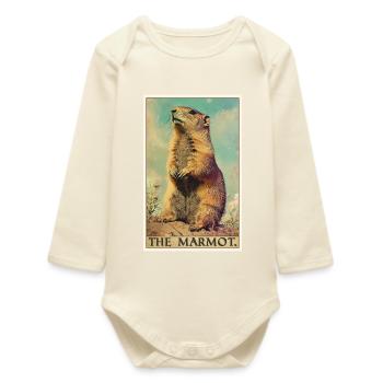 Marmots Groundhog - Baby Organic Long-Sleeved Bodysuit - soft Ecru - Front