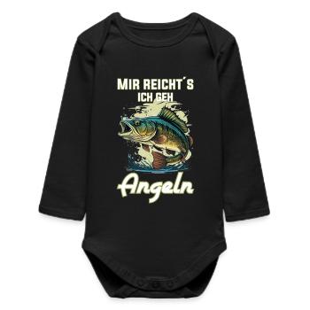 I've had enough, I'm going fishing! - Baby Organic Long-Sleeved Bodysuit - black - Front