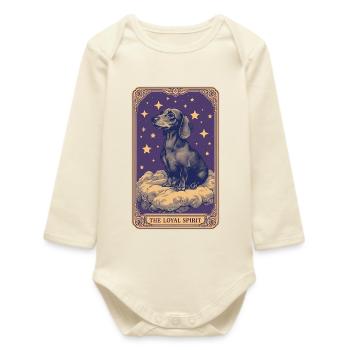 Tarot Karte Lila – Dackel „The Loyal Spirit“ - Body bébé manches longues biologique - écru doux - Devant