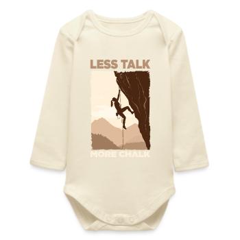 Climber Silhouette Motivational Design - Baby Organic Long-Sleeved Bodysuit - soft Ecru - Front