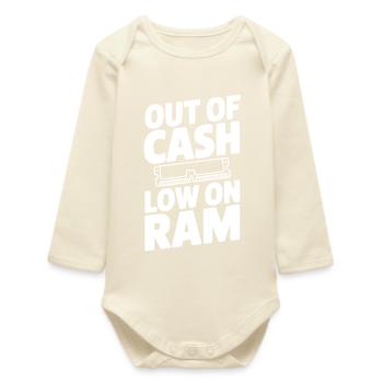 À court d’argent : peu de RAM - Body bébé manches longues biologique - écru doux - Devant