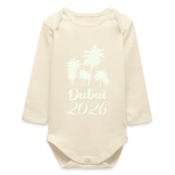 Scénario de Dubai Palm Trees 2026 - Body bébé manches longues biologique - écru doux - Devant