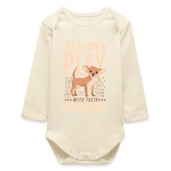 Chihuahua Chihuahueño Real Men - Baby Organic Langarmbody - Natur - Vorne