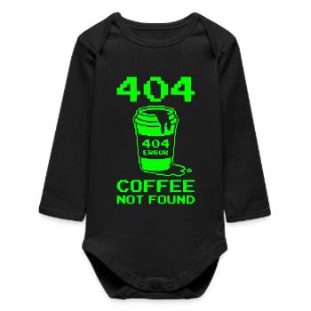 404 Not Found, Software Developer Shirt, Hoodie - Baby Organic Langarmbody - Schwarz - Vorne