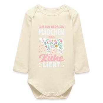 Ich Bin Bloß Ein Mädchen Das Kühe Liebt Kuh - Baby Organic Langarmbody - Natur - Vorne