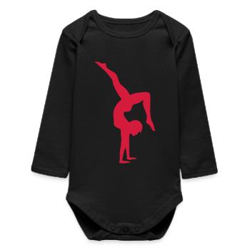 Gymnast Sport - Baby Organic Long-Sleeved Bodysuit - black - Front