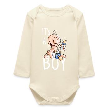 It's a Boy - Junge - Jungen - Jungs - Kind - Baby - Baby Organic Langarmbody - Natur - Vorne