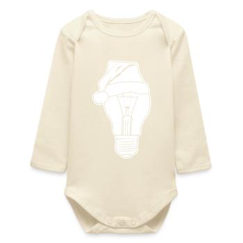 Lampe avec chapeau de Noël - Body bébé manches longues biologique - écru doux - Devant