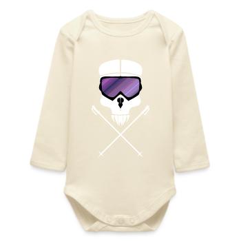 Crâne de ski - Body bébé manches longues biologique - écru doux - Devant