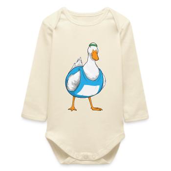 Canard Jogger Jogging Sport - Body bébé manches longues biologique - écru doux - Devant