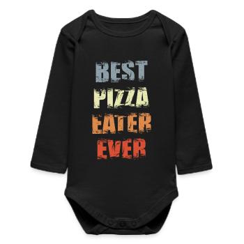 Drôle de mangeur de pizza - Body bébé manches longues biologique - noir - Devant