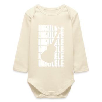 Funny Ukulele - Baby Organic Long-Sleeved Bodysuit - soft Ecru - Front
