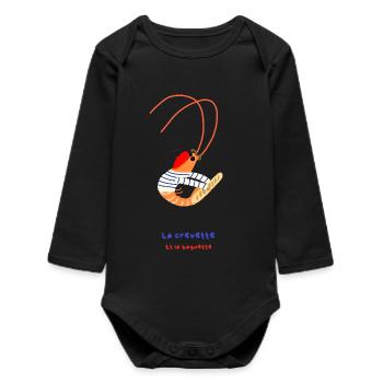 La crevette et la Baguette française - Body bébé manches longues biologique - noir - Devant