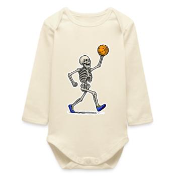 Basketball Skeleton Slam - Body bébé manches longues biologique - écru doux - Devant