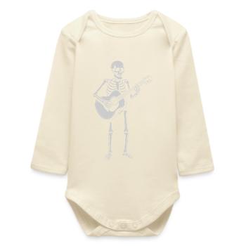 Skeleton jouant de la guitare dans un groupe de rock - Body bébé manches longues biologique - écru doux - Devant