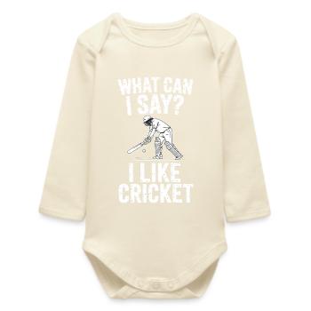 Drôle de cricket : Jeu de cricket vintage - Body bébé manches longues biologique - écru doux - Devant