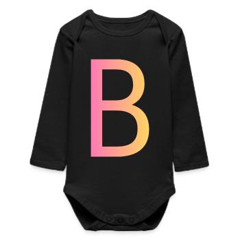 b - Baby Organic Long-Sleeved Bodysuit - black - Front
