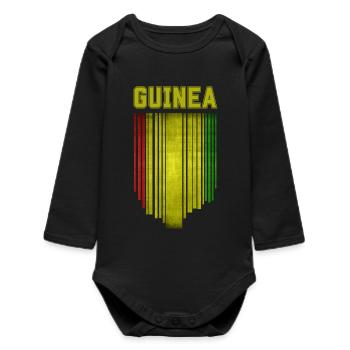 Drapeau de la Guinée, fierté guinéenne - Body bébé manches longues biologique - noir - Devant
