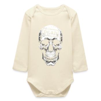 Skull with Seal DEAD - Baby Organic Long-Sleeved Bodysuit - soft Ecru - Front