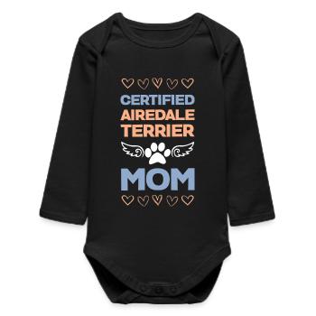 Maman Airedale Terrier - Body bébé manches longues biologique - noir - Devant