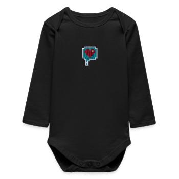 Cœur de pixel - Body bébé manches longues biologique - noir - Devant