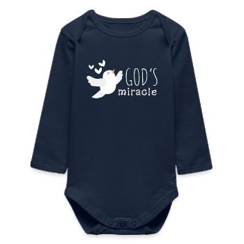 LITTLE GOD'S MIRACLE - Baby Organic Long-Sleeved Bodysuit - navy - Front