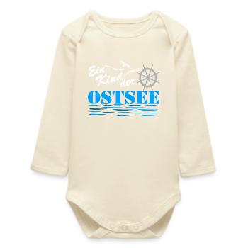Baltic Sea Child Nautical Logo - Baby Organic Long-Sleeved Bodysuit - soft Ecru - Front