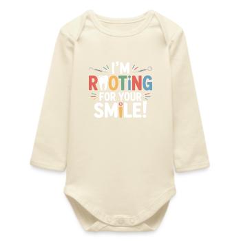  Dental Articulator Tech Design  - Baby Organic Long-Sleeved Bodysuit - soft Ecru - Front