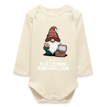 Gnome Inspecteur Officiel des Cookies - Body bébé manches longues biologique - écru doux - Devant