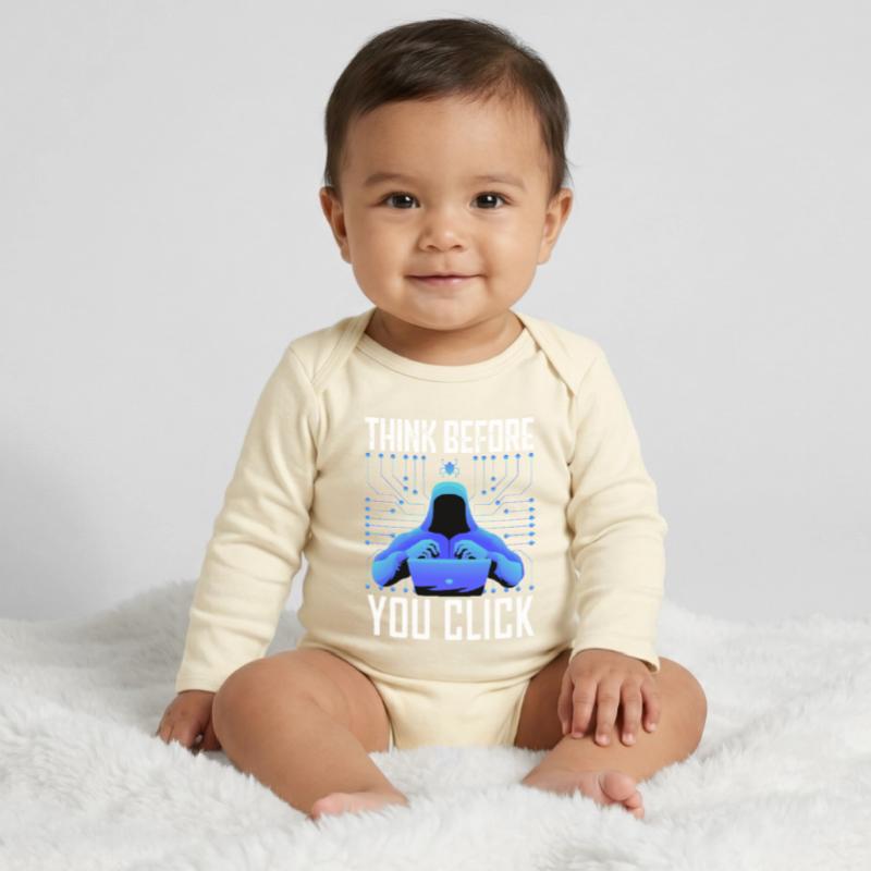 Hacker-Hacker-Hacker-Programmierer Linux Cybersicherheitsdaten Baby Organic Langarmbody