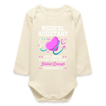 Medical Assistant MFA - Baby Organic Long-Sleeved Bodysuit - soft Ecru - Front
