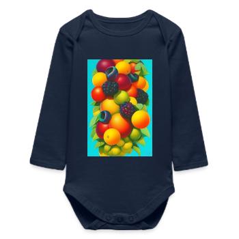 Fruit - Baby Organic Long-Sleeved Bodysuit - navy - Front