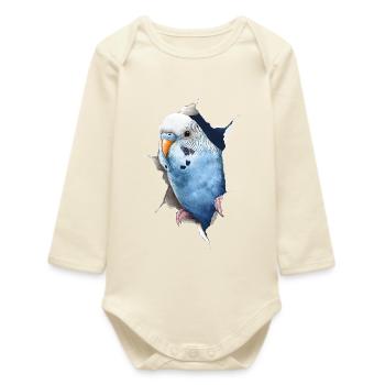 Perruche ondulée - Body bébé manches longues biologique - écru doux - Devant