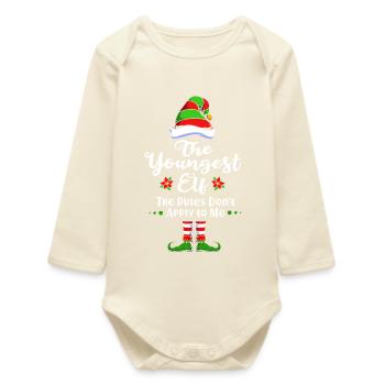 Elf Elf Christmas Gift Son Brother - Baby Organic Long-Sleeved Bodysuit - soft Ecru - Front