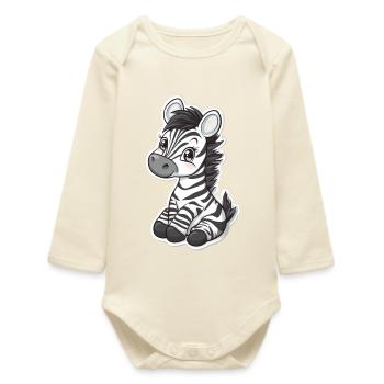 Zebra - Baby Organic Langarmbody - Natur - Vorne