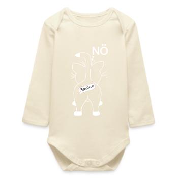 Nope. Just nope. Cat from behind - Baby Organic Long-Sleeved Bodysuit - soft Ecru - Front