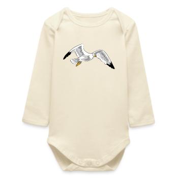fliegende moewe urlaub fliegen - Baby Organic Langarmbody - Natur - Vorne