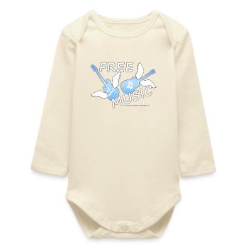 Free Music - Baby Organic Long-Sleeved Bodysuit - soft Ecru - Front