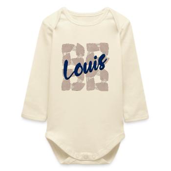 NOM CADEAUX PRÉNOM LOUIS - Body bébé manches longues biologique - écru doux - Devant