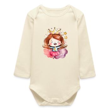 Queen of the Starry World - Baby Organic Long-Sleeved Bodysuit - soft Ecru - Front