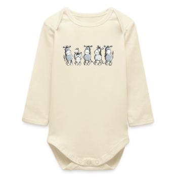 Funny Donkey - Animal - Baby Organic Long-Sleeved Bodysuit - soft Ecru - Front