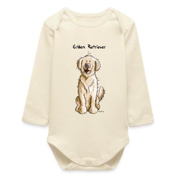 Golden Retriever - Body bébé manches longues biologique - écru doux - Devant