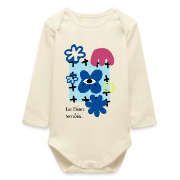 Les Fleurs terribles | Maximaliste Rétro Fleur Fun - Body bébé manches longues biologique - écru doux - Devant