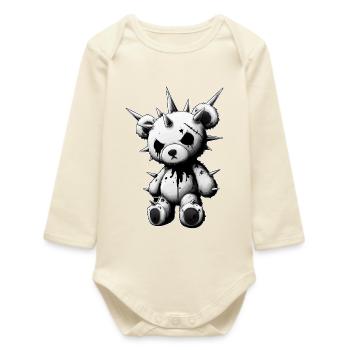 Teddy Gothic à pointes - Body bébé manches longues biologique - écru doux - Devant